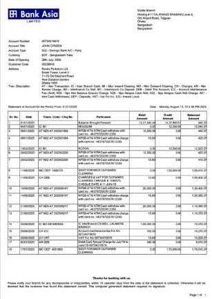 Download Bangladesh bank Asia account statement word